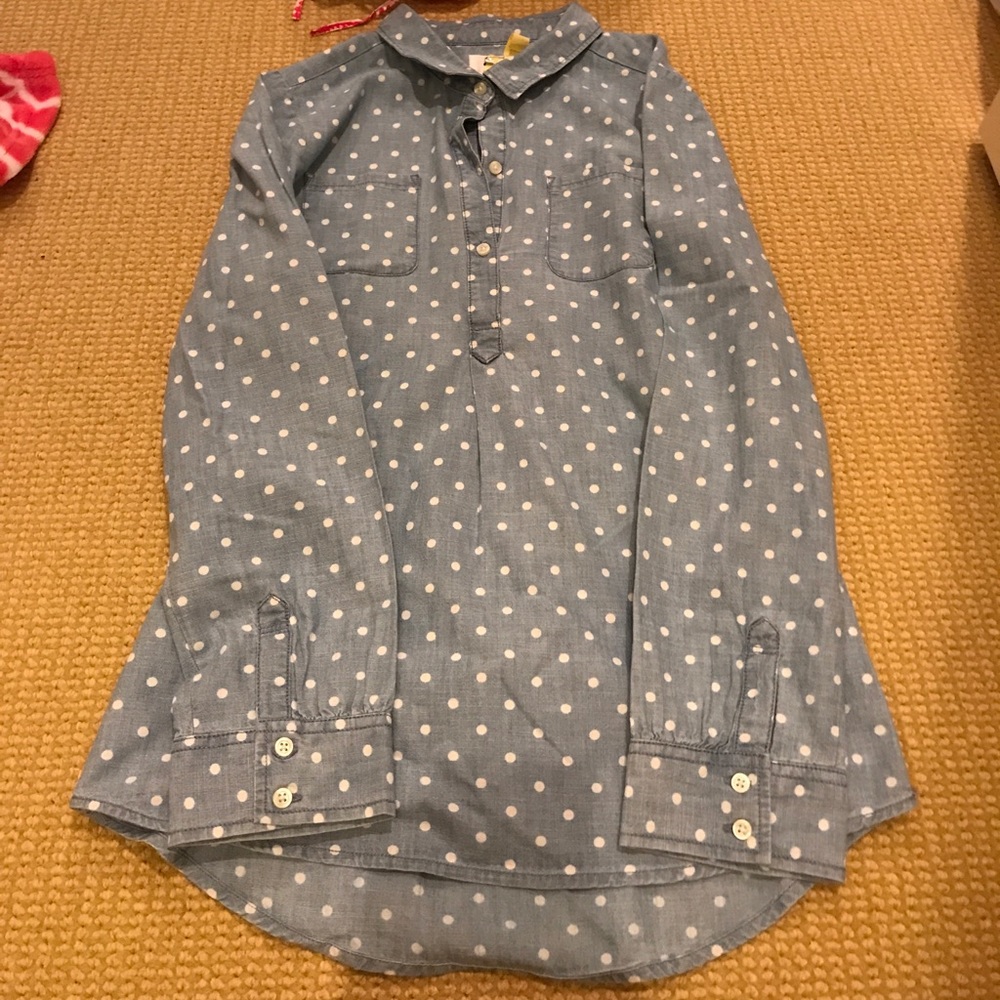 Polka Dot Denim Shirt